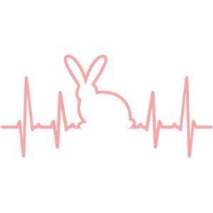 heart beat line playboy bunny vinyl decal sticker